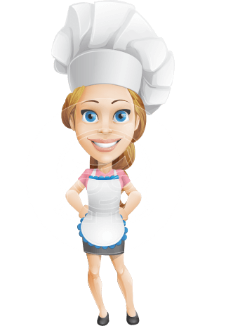 Beautiful Chef Girl Cartoon Vector Character AKA Fleur DeTaste